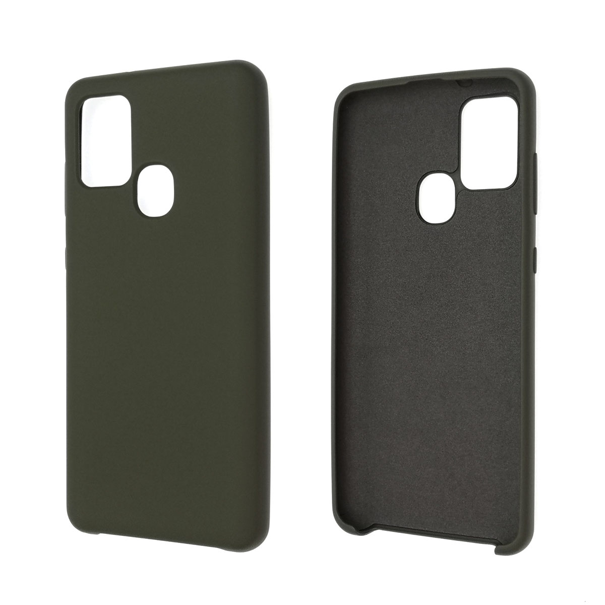 Чехол накладка Silicon Cover для SAMSUNG Galaxy A21S (SM-A217), силикон, бархат, цвет оливковый. Чехол накладка Silicon Cover для SAMSUNG Galaxy A21S (SM-A217), силикон, бархат, цвет оливковый.