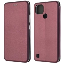 Чехол книжка STYLISH для Realme C21, экокожа, визитница, цвет бордовый Чехол книжка STYLISH для Realme C21, экокожа, визитница, цвет бордовый