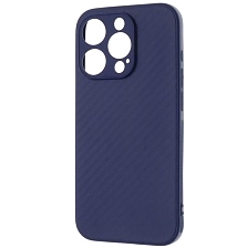 Чехол накладка для APPLE iPhone 15 Pro, силикон, карбон, цвет темно синий Чехол накладка для APPLE iPhone 15 Pro, силикон, карбон, цвет темно синий