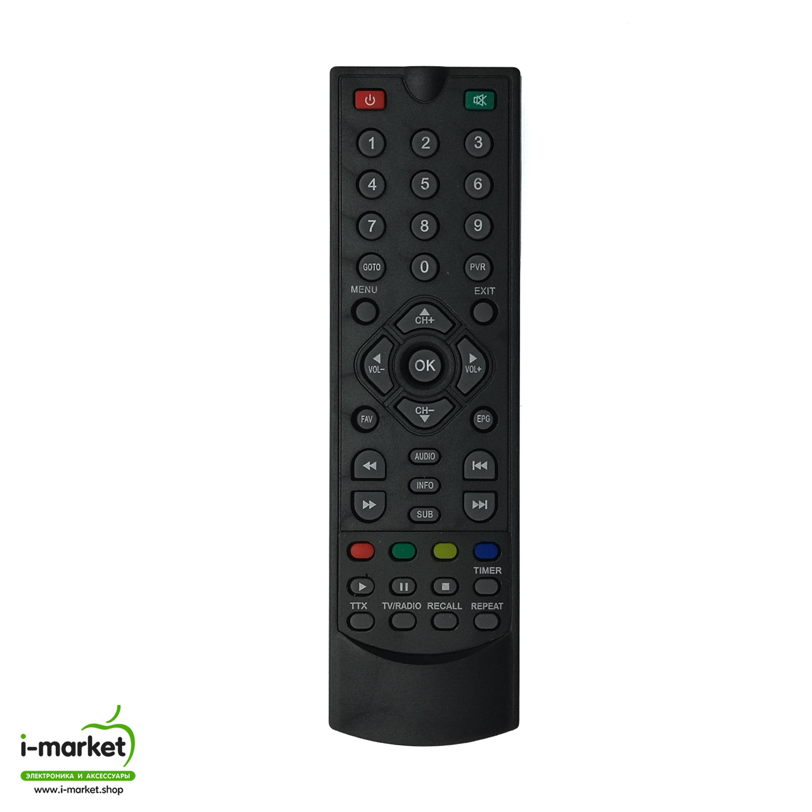 Пульт ДУ для эфирных ресиверов ELECT EDR-7819 DVB-T2, цвет черный.