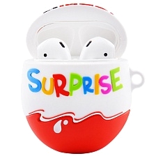 Чехол для беспроводных наушников APPLE AirPods 1, AirPods 2, силиконовый с карабином, 3D Киндер