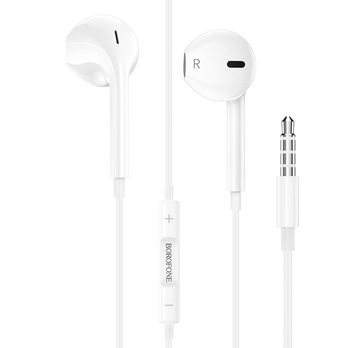 Гарнитура (наушники с микрофоном) проводная, BOROFONE BM56 Original series, разъем Jack 3.5 мм, цвет белый | Последняя цена