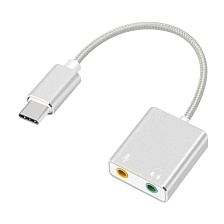 Внешняя звуковая карта Z70T, Type C на 3.5 jack, цвет серебристый