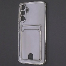 Чехол накладка CARD CASE для SAMSUNG Galaxy A15, силикон, отдел для карт, защита камеры, цвет прозрачный