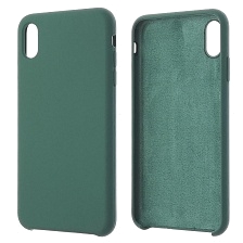 Чехол накладка Silicon Case для APPLE iPhone XS MAX, силикон, бархат, цвет лесной зеленый