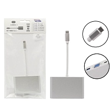 Переходник, адаптер, конвертер MRM H145 Type-C на VGA, USB 3.0, Type-C, длина 20 см, цвет белый