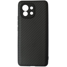 Чехол накладка для XIAOMI Mi 11, силикон, карбон, цвет черный Чехол накладка для XIAOMI Mi 11, силикон, карбон, цвет черный