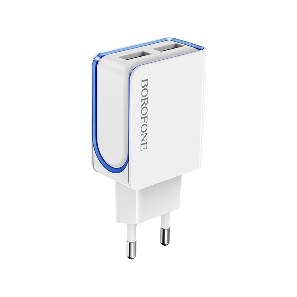 BOROFONE BA35 Brilliant, сетевое зарядное устройство с двумя USB портами, вилка EU, ток 2.1A, цвет белый. BOROFONE BA35 Brilliant, сетевое зарядное устройство с двумя USB портами, вилка EU, ток 2.1A, цвет белый.