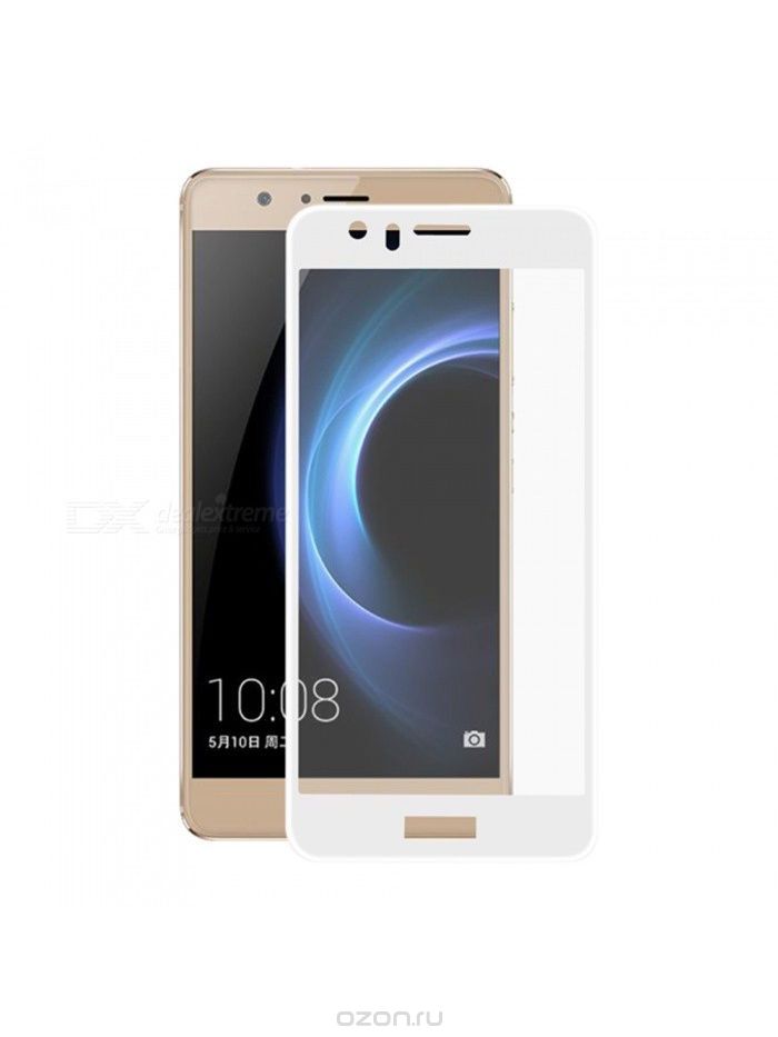 Защитное стекло 2D Full glass для Huawei Honor 8 /тех.пак/ белый.