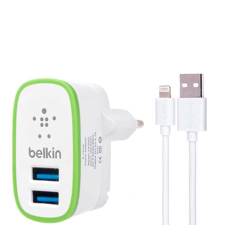 СЗУ 2in1 Belkin (кабель Iphone5/6/Ipad Air/mini) 2USB/2.1A/белый, оригинальная упаковка. СЗУ 2in1 Belkin (кабель Iphone5/6/Ipad Air/mini) 2USB/2.1A/белый, оригинальная упаковка.
