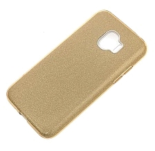 Чехол накладка Shine для SAMSUNG Galaxy J2 Pro 2018 (SM-J250), силикон, блестки, цвет золотистый