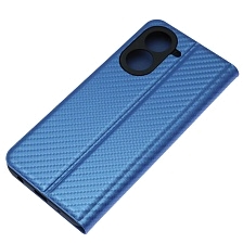 Чехол книжка CHESS для XIAOMI REDMI A5, POCO C71, текстура карбон, визитница, цвет синий