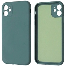 Чехол накладка NANO для APPLE iPhone 11, силикон, бархат, цвет хвойный