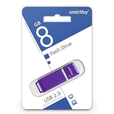 Флешка USB 2.0 8GB SMARTBUY Quartz, цвет фиолетовый