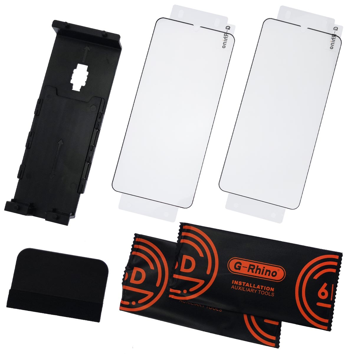 Акриловая пленка G-Rhino для SAMSUNG Galaxy S21 (SM-G991), комплект из двух штук, цвет окантовки черный