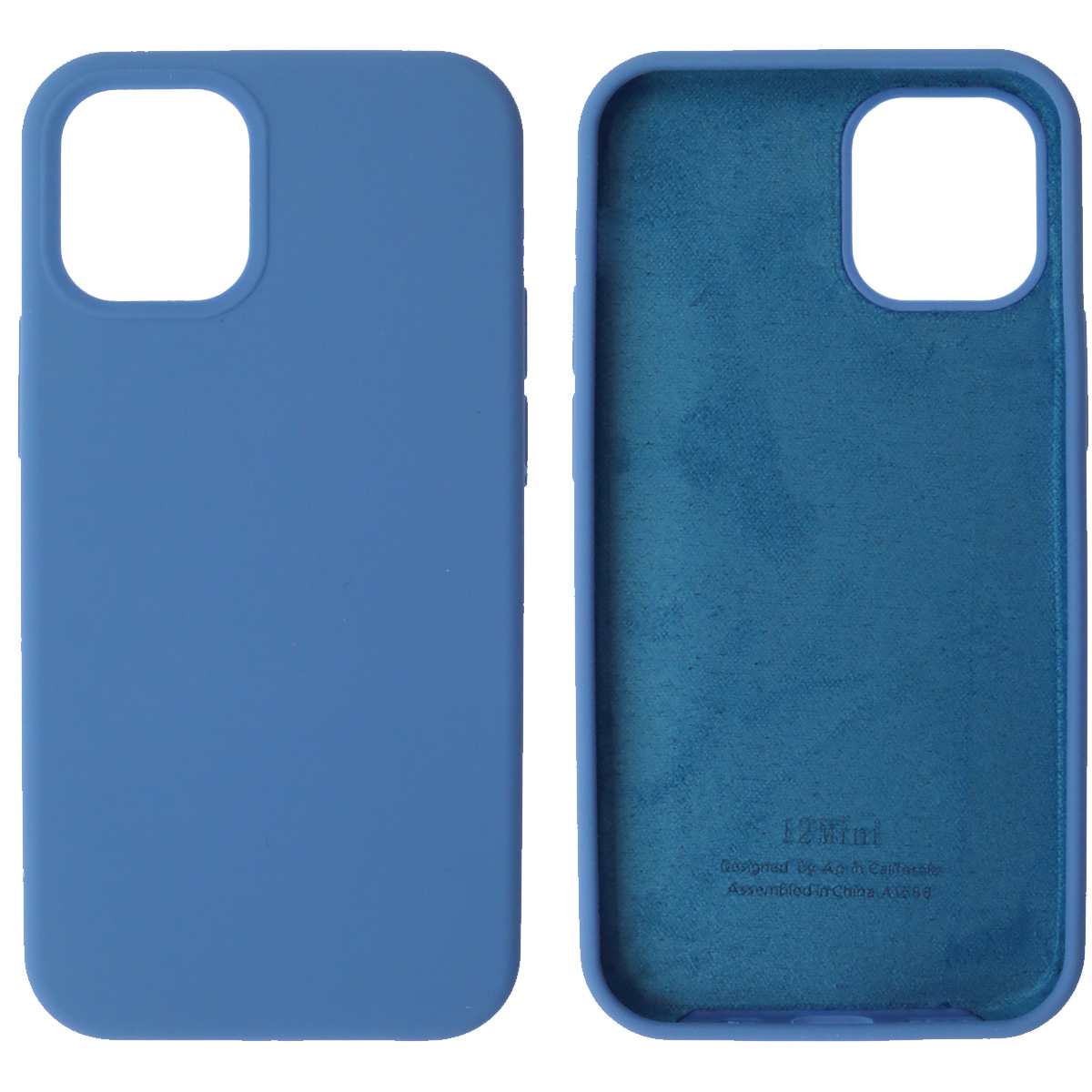 Чехол накладка Silicon Case для APPLE iPhone 12 mini (5.4"), силикон, бархат, цвет синий Чехол накладка Silicon Case для APPLE iPhone 12 mini (5.4"), силикон, бархат, цвет синий