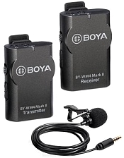 Цифровой беспроводной всенаправленный петличный (на прищепке) микрофон Boya BY-WM4 Mark II, цвет черный (распродажа -30%)