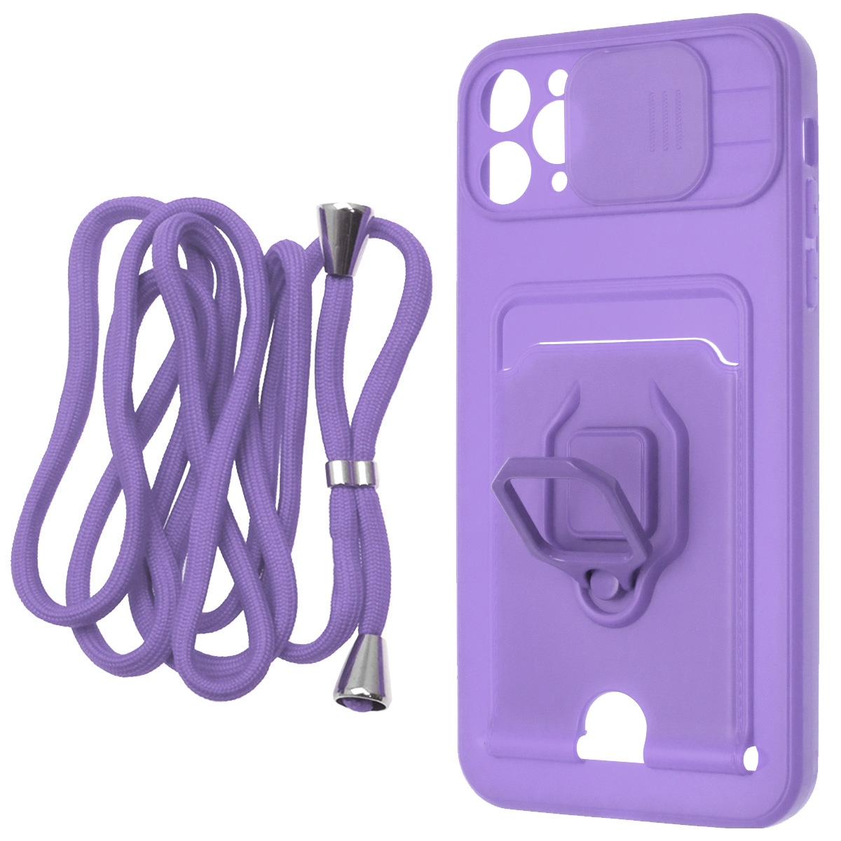 Чехол накладка MULTI FUNCTION 4 в 1 для APPLE iPhone 11 Pro MAX (6.5), цвет сиреневый