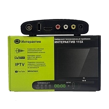 Цифровой эфирный приемник, ТВ приставка ИНТЕРАКТИВ T115X DVB-T2/C, цвет черный Цифровой эфирный приемник, ТВ приставка ИНТЕРАКТИВ T115X DVB-T2/C, цвет черный