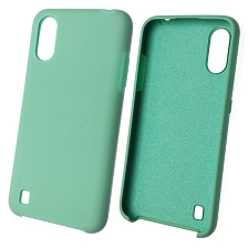 Чехол накладка Silicon Cover для SAMSUNG Galaxy A01 (SM-A015), силикон, бархат, цвет синий океан. Чехол накладка Silicon Cover для SAMSUNG Galaxy A01 (SM-A015), силикон, бархат, цвет синий океан.