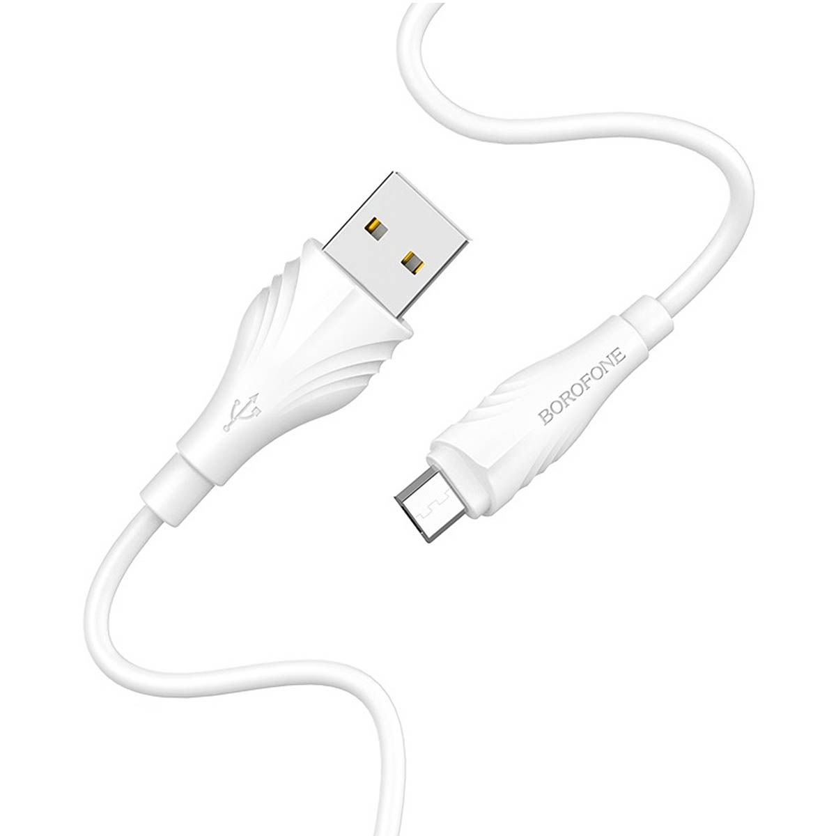 Кабель BOROFONE BX18 Optimal Lightning 8 pin, 2.4A, длина 2 метра, силикон, цвет белый