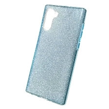 Чехол накладка для SAMSUNG Galaxy Note 10 (SM-N970), силикон, блестки, цвет голубой. Чехол накладка для SAMSUNG Galaxy Note 10 (SM-N970), силикон, блестки, цвет голубой.