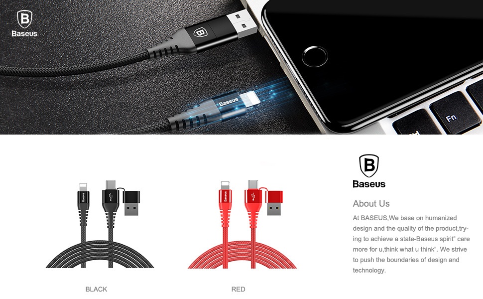 USB-Дата кабель Baseus CA3IN1-01 3-in-1 Dual Output Lightning-USB Type-C, USB 1м цвет чёрный. USB-Дата кабель Baseus CA3IN1-01 3-in-1 Dual Output Lightning-USB Type-C, USB 1м цвет чёрный.
