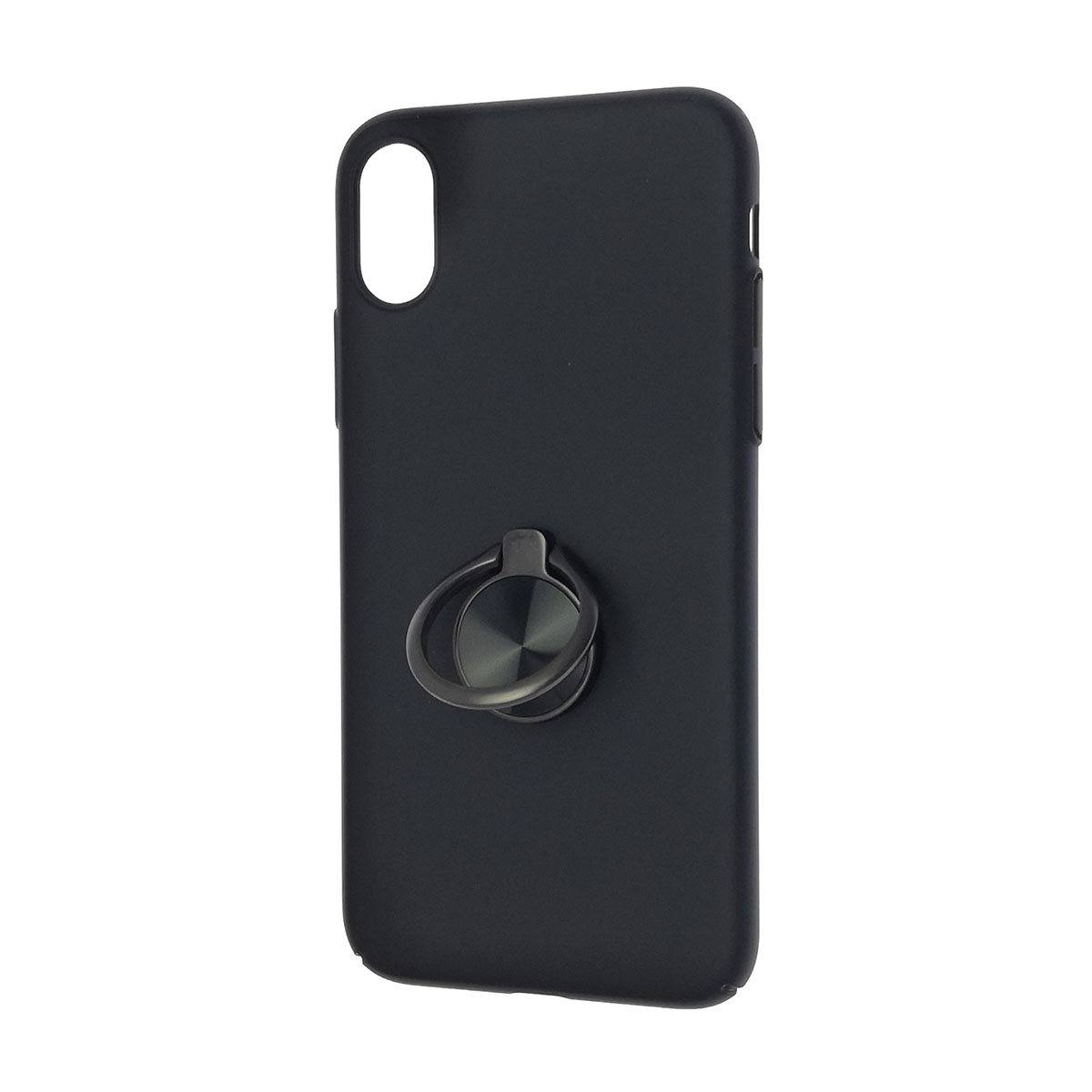 Чехол накладка BASEUS для APPLE iPhone X, силикон, кольцо держатель, цвет  черный.