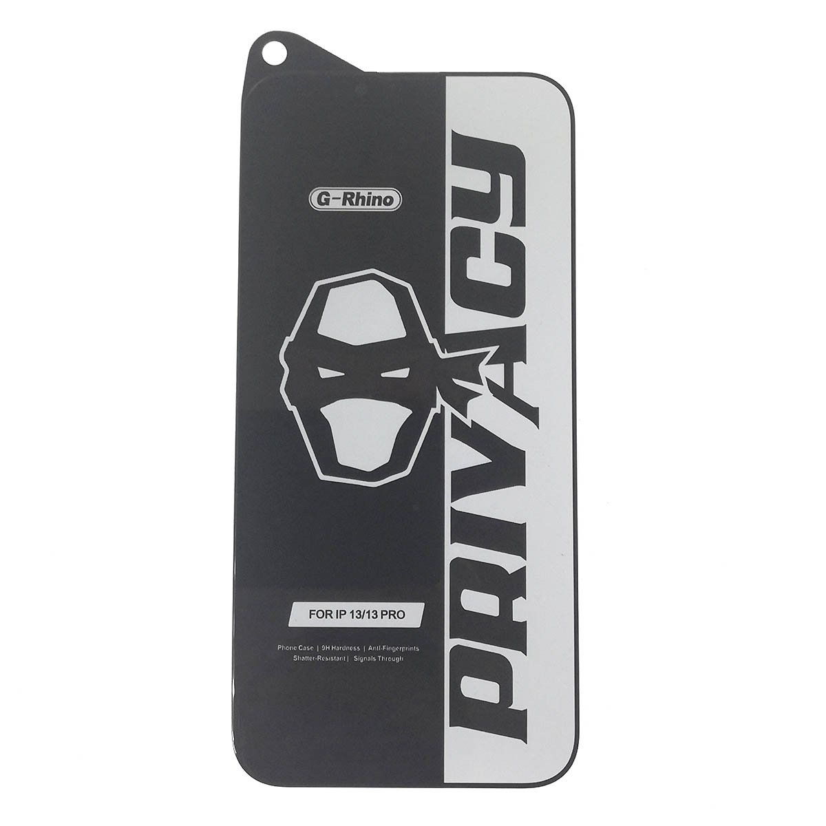 Защитное стекло Антишпион G-Rhino для APPLE iPhone 13 (6.1"), iPhone 13 Pro (6.1"), iPhone 14 (6.1"), iPhone 16e (6.1"), цвет окантовки черный