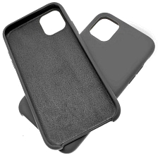 Чехол накладка Silicon Case для APPLE iPhone 11, силикон, бархат, цвет космический серый Чехол накладка Silicon Case для APPLE iPhone 11, силикон, бархат, цвет космический серый