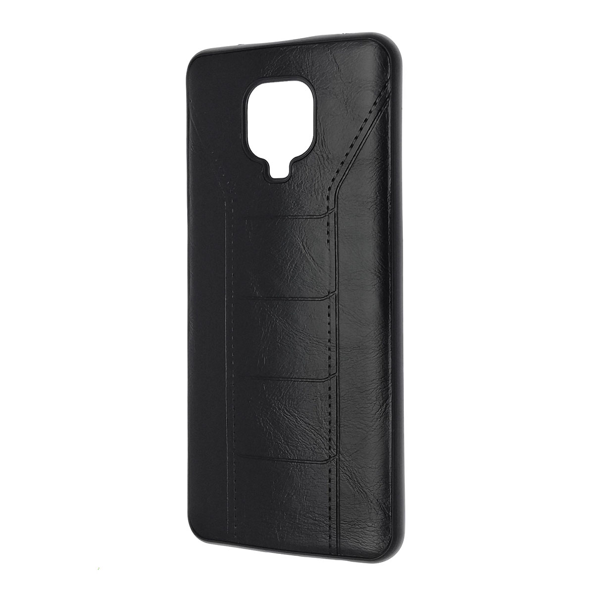 Чехол накладка R3 для XIAOMI Redmi Note 9 Pro, Redmi Note 9S, силикон, под кожу, цвет черный