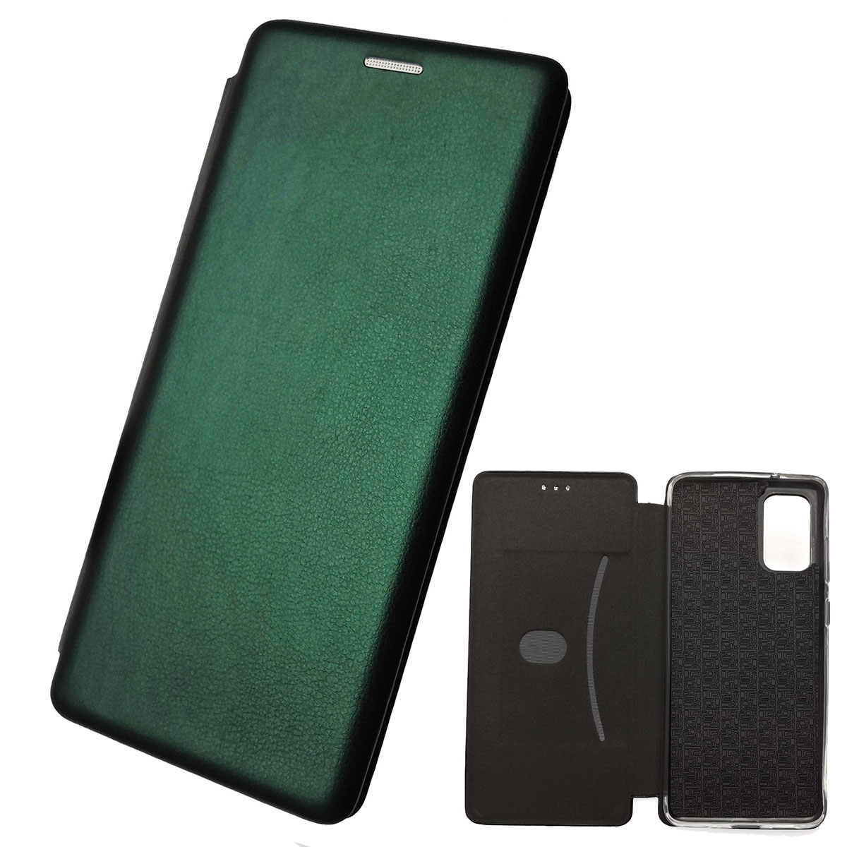 Чехол книжка STYLISH для SAMSUNG Galaxy S20 Plus (SM-G985), экокожа, визитница, цвет темно зеленый