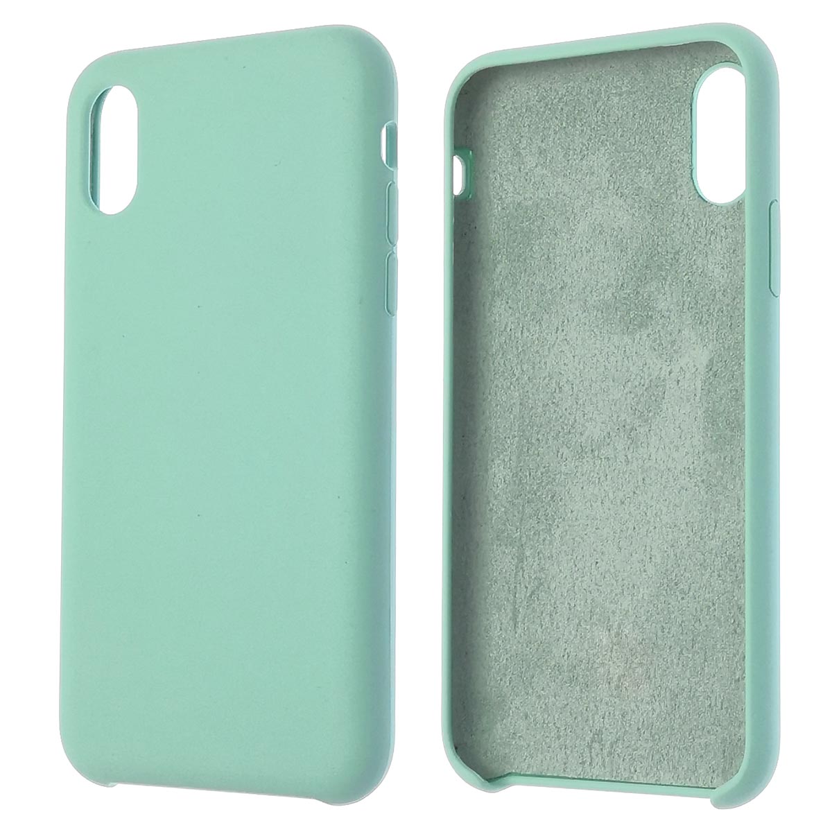 Чехол накладка Silicon Case для APPLE iPhone X, iPhone XS, силикон, бархат, цвет бирюзовый Чехол накладка Silicon Case для APPLE iPhone X, iPhone XS, силикон, бархат, цвет бирюзовый