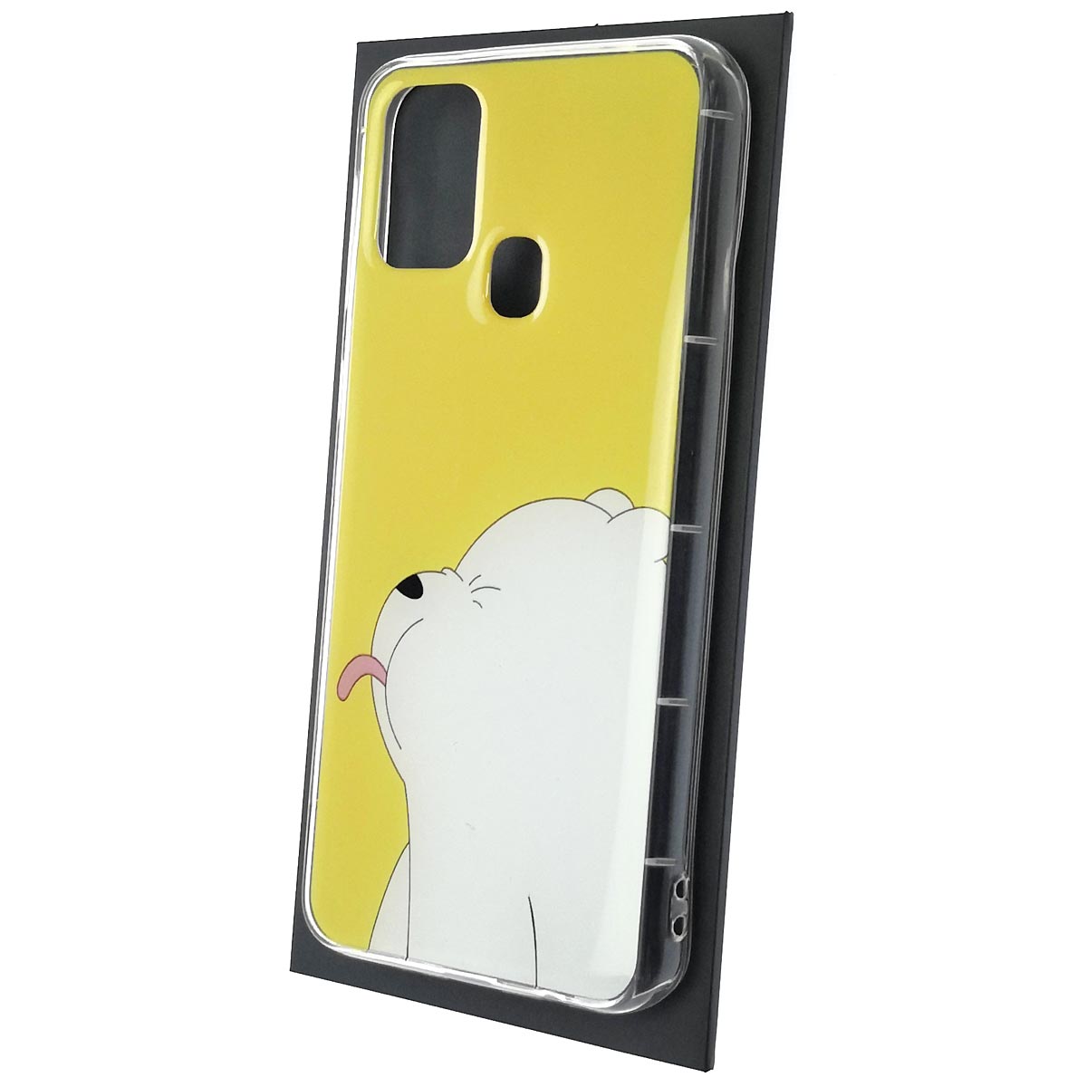 Чехол накладка для SAMSUNG Galaxy M31 (SM-M315), силикон, рисунок Белый мишка Чехол накладка для SAMSUNG Galaxy M31 (SM-M315), силикон, рисунок Белый мишка