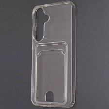 Чехол накладка CARD CASE для SAMSUNG Galaxy S24 Plus, Galaxy S25 Plus, силикон, отдел для карт, цвет прозрачный
