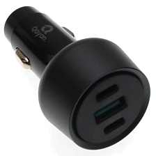 АЗУ (Автомобильное зарядное устройство) QAYAN QCC167, PD84W, 2 USB Type C, 1 USB A, цвет черно серебристый