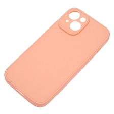 Чехол накладка для APPLE iPhone 15, защита камеры, силикон, матовый, цвет персиковый