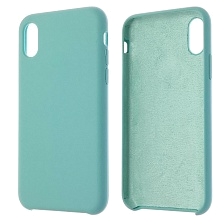 Чехол накладка Silicon Case для APPLE iPhone X, iPhone XS, силикон, бархат, цвет пастельно бирюзовый. Чехол накладка Silicon Case для APPLE iPhone X, iPhone XS, силикон, бархат, цвет пастельно бирюзовый.