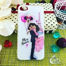 Чехол накладка для APPLE iPhone 7, iPhone 8, iPhone SE 2020, силикон, блестки, рисунок Mon Amour