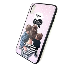 Чехол накладка для APPLE iPhone X, iPhone XS, силикон, рисунок super MAMA Mom of boys.