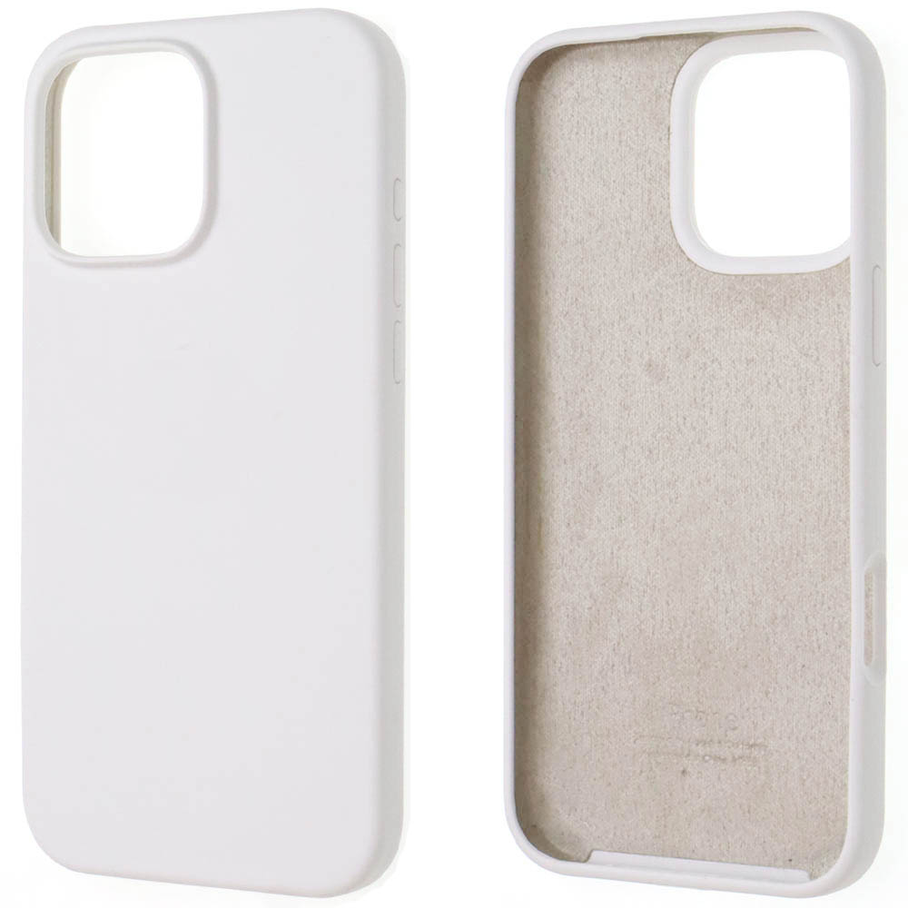Чехол накладка Silicon Case для APPLE iPhone 16 Pro Max (6.9"), силикон, бархат, цвет белый