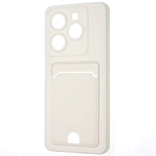 Чехол накладка BUTTON для TECNO Spark 20, TECNO Spark 20C, защита камеры, силикон, отдел для карт, цвет белый Чехол накладка BUTTON для TECNO Spark 20, TECNO Spark 20C, защита камеры, силикон, отдел для карт, цвет белый
