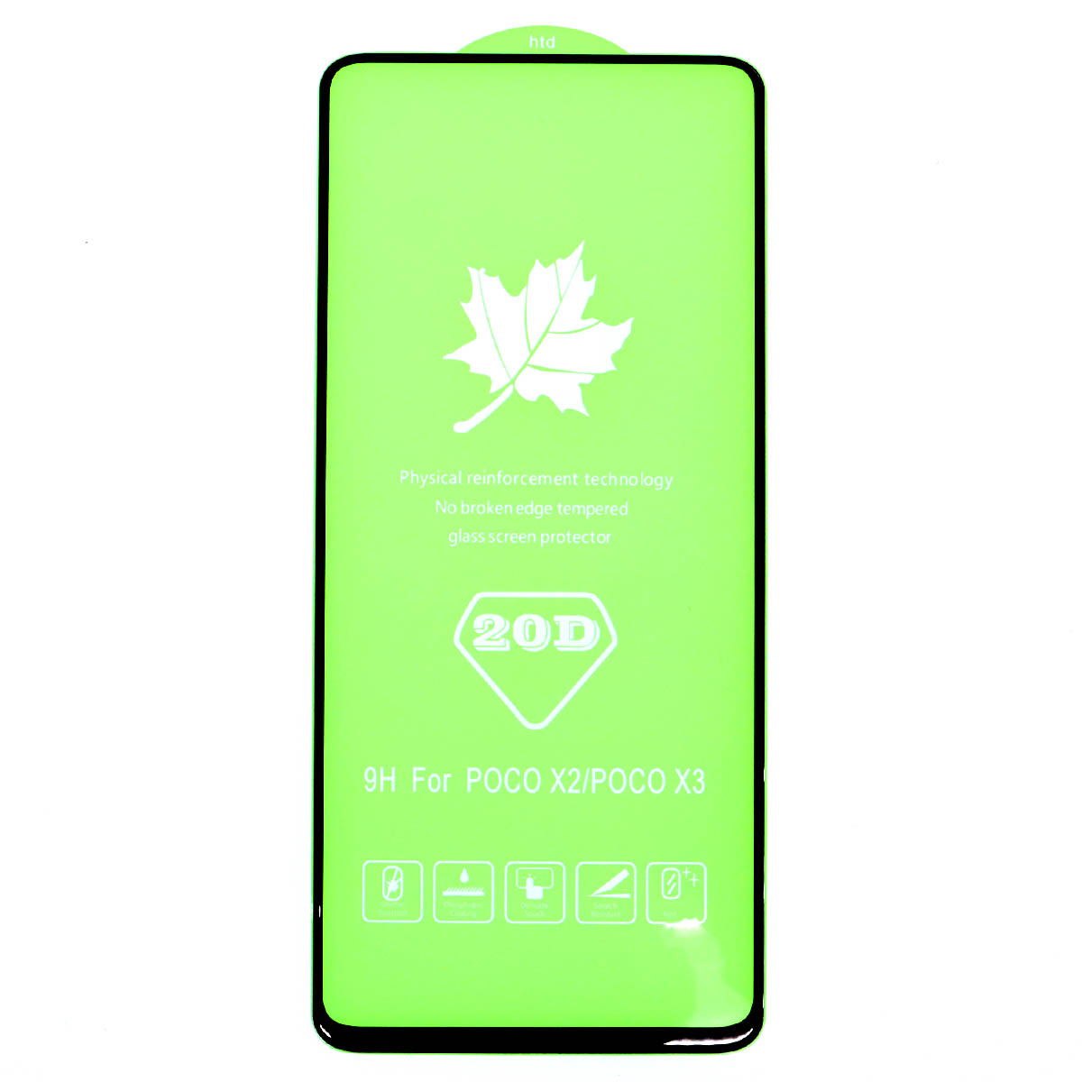 Защитное стекло 20D для XIAOMI POCO X3, POCO X3 Pro, XIAOMI Mi 10i, Mi 10T Lite, цвет окантовки черный