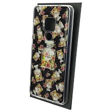 Чехол накладка для HUAWEI Mate 20, силикон, глянцевый, блестки, рисунок Духи Шанель PARIS