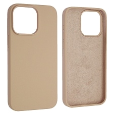 Чехол накладка Silicon Case для APPLE iPhone 15 Pro Max (6.7"), силикон, бархат, цвет розовый песок Чехол накладка Silicon Case для APPLE iPhone 15 Pro Max (6.7"), силикон, бархат, цвет розовый песок