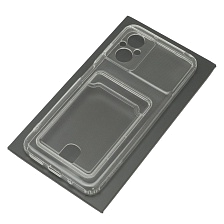 Чехол накладка CARD CASE для XIAOMI POCO M5, силикон, отдел для карт, цвет прозрачный Чехол накладка CARD CASE для XIAOMI POCO M5, силикон, отдел для карт, цвет прозрачный