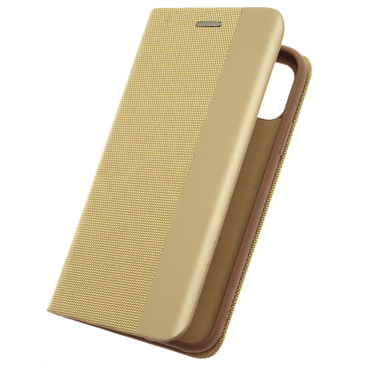 Чехол книжка MESH для APPLE iPhone 11 (6.1), текстиль, силикон, бархат, визитница, цвет золотистый Чехол книжка MESH для APPLE iPhone 11 (6.1), текстиль, силикон, бархат, визитница, цвет золотистый