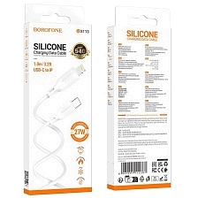Кабель BOROFONE BX113 Lenny USB Type C на Lightning 8 pin, 27W, длина 1 метр, цвет белый