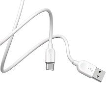 Кабель BOROFONE BX14 LinkJet USB Type C, длина 1 метр, силикон, цвет белый Кабель BOROFONE BX14 LinkJet USB Type C, длина 1 метр, силикон, цвет белый