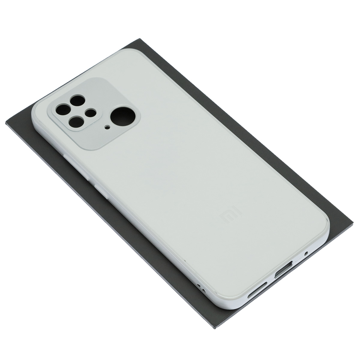 Чехол накладка для XIAOMI Redmi 10C, POCO C40, защита камеры, силикон, пластик, цвет бело серебристый Чехол накладка для XIAOMI Redmi 10C, POCO C40, защита камеры, силикон, пластик, цвет бело серебристый